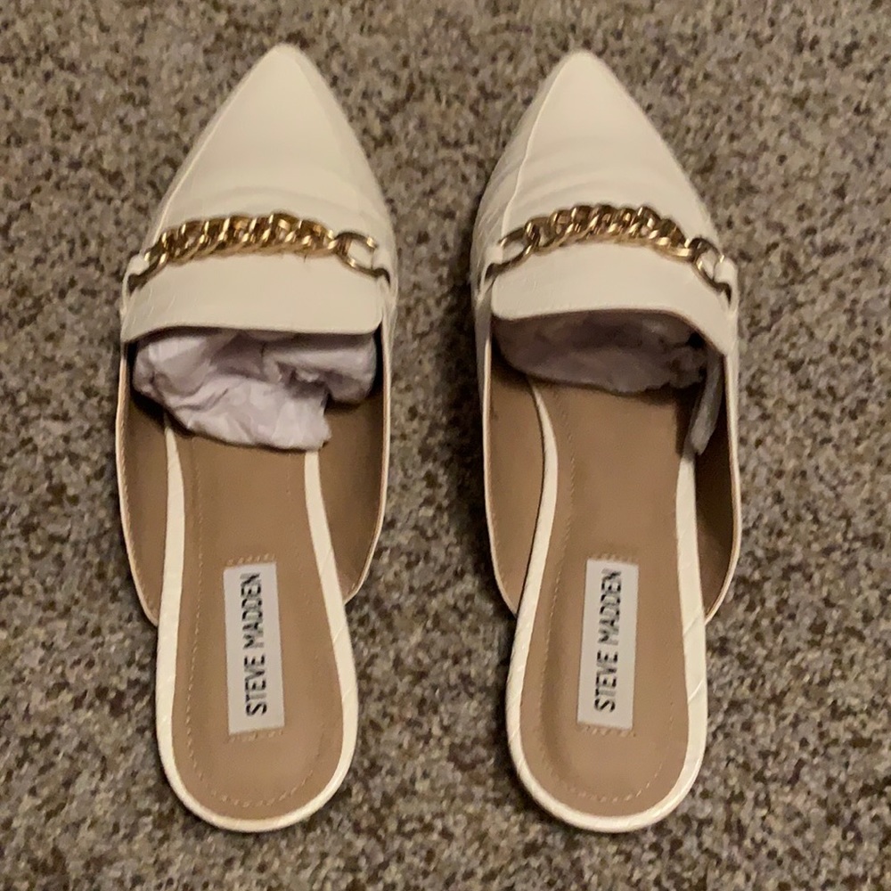 Steve Madden Forever Mule in Bone Crocodile